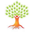 Family Tree vector Logo. A family tree with leaves logo Royalty Free Stock Photo