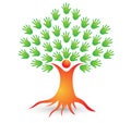 Family Tree vector Logo. A family tree with leaves logo Royalty Free Stock Photo