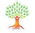 Family Tree vector Logo. A family tree with leaves logo Royalty Free Stock Photo