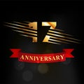 17 anniversary logo and background. celebration and greeting card Royalty Free Stock Photo