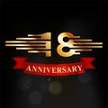 18 anniversary logo and background. celebration and greeting card Royalty Free Stock Photo