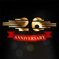 26 anniversary logo and background. celebration and greeting card Royalty Free Stock Photo