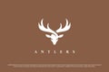 logo abstract antlers deer head silhouette Royalty Free Stock Photo