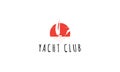 Yacht Club Red vector logo image white background