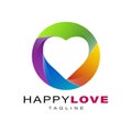 Circle Heart Love Logo Design Royalty Free Stock Photo