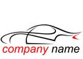 Logo of a aerodynamic sports car