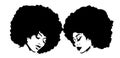 Logo african woman natural afro hair
