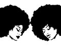 Logo african woman natural afro hair