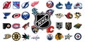 Logo of all national hockey league teams. Nhl team Royalty Free Stock Photo