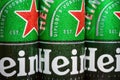 logo on aluminum cans of Heineken beer Royalty Free Stock Photo