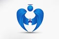 Logo angel praying blue design Royalty Free Stock Photo