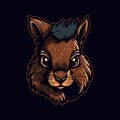 Logo of an angry squirrel designed in esports illustration style Royalty Free Stock Photo