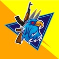 Logo animal emblem tournament eagle bird character esport. Mascot baseball game. mascot and esport logo design. easy to edit and Royalty Free Stock Photo