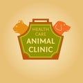 Logo with animals for animal clinic. Health care