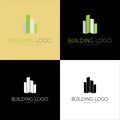 Logo for architects and property businesses, with rectangular shapes, and green, gray colors