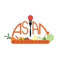 Logo for Asian restaurant design for restaurants and cafes. Royalty Free Stock Photo