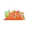 Logo for Asian restaurant design for restaurants and cafes. Royalty Free Stock Photo