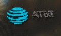 Logo of ATT made with plastic toy blocks, editorial conceptual 3d rendering