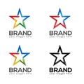 Colorful star logo template on white background. set logo Royalty Free Stock Photo