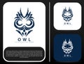 Owl face logo creative Modern Design Royalty Free Stock Photo