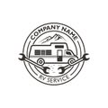 Logo badge style for rv auto repair Royalty Free Stock Photo