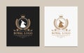 Logo and Badge Vector Illustration Farm Goat with Crown