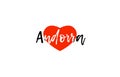 European capital city andorra love heart text logo design