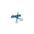 Logo for barbershop, hair salon. Scissors icon