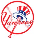 The logo of the baseball club `New York Yankees.` USA.