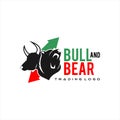 Logo bear and bull trading template, animal head