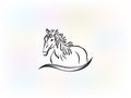 Logo beautiful horse icon vector Royalty Free Stock Photo