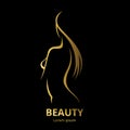 Logo for beauty salon stylized long haired woman