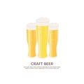 Logo with beer mugs, glasses. Vector icon with alcoholic bevera