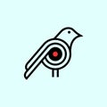 Creative Stylish Music Sparrow Bird Logo Royalty Free Stock Photo