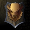 Logo of Bison Head on knightly Shield Royalty Free Stock Photo