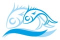 Logo of blue small fishes.