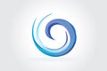 Logo blue spiral waves