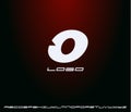 Logo of bold italic letter O, O heavy monogram, first letter of name. Futuristic, technological, minimalistic style