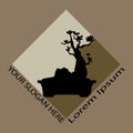 Logo of Bonsai tree, silhouette of bonsai, Detailed image, Vector illustration. Royalty Free Stock Photo