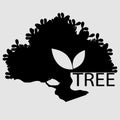 Logo of Bonsai tree, silhouette of bonsai, Detailed image, Vector illustration. Royalty Free Stock Photo