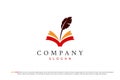 logo book and quill feather knowledge education