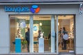 Bouygues Telecom logo on their main shop on Rue de Rivoli avenue.