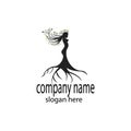 Logo, brand illustration, woman tree, fashion symbol, vector design Royalty Free Stock Photo