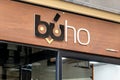 The logo of Buho caffeteria above the entrance in Cefalu, Sicily Royalty Free Stock Photo