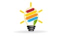 Logo light bulb ideas and finger hands Royalty Free Stock Photo