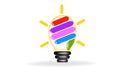 Logo light bulb creative ideas with hand vector Royalty Free Stock Photo