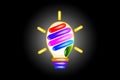 Logo light bulb ideas fingers hand color vector Royalty Free Stock Photo