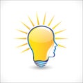 Logo bulb light ideas people head vector Royalty Free Stock Photo