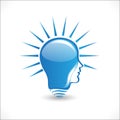 Logo bulb light ideas people head icon Royalty Free Stock Photo