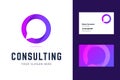 Logo and business card template for consulting, support services.